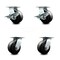 Service Caster 6 Inch Phenolic Wheel Heavy Duty Top Plate Swivel Caster Set with 2 Brakes SCC SCC-55S625-PHR-2-SLB-2 - alternate 1